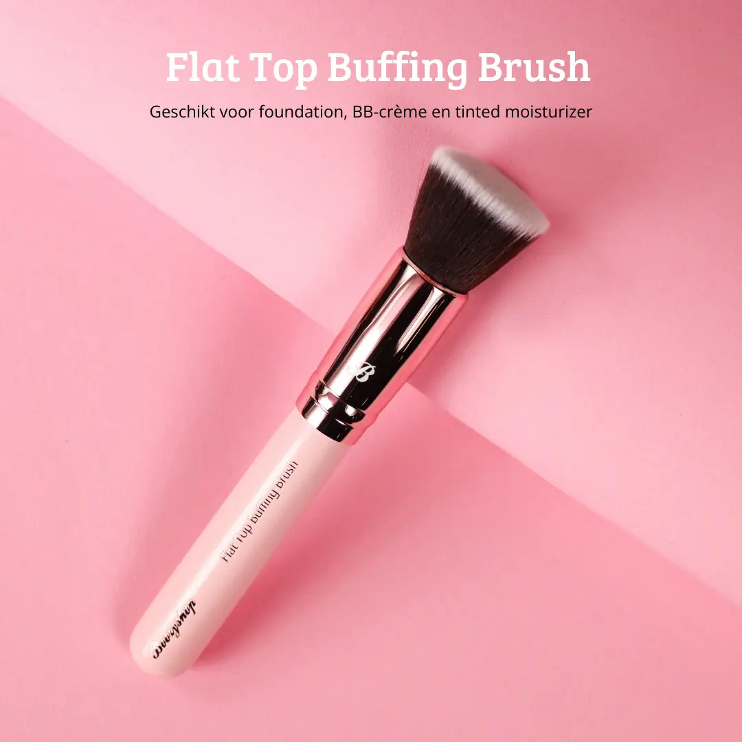 Pink & Rose Gold Flat Top Buffing Brush - Image 2