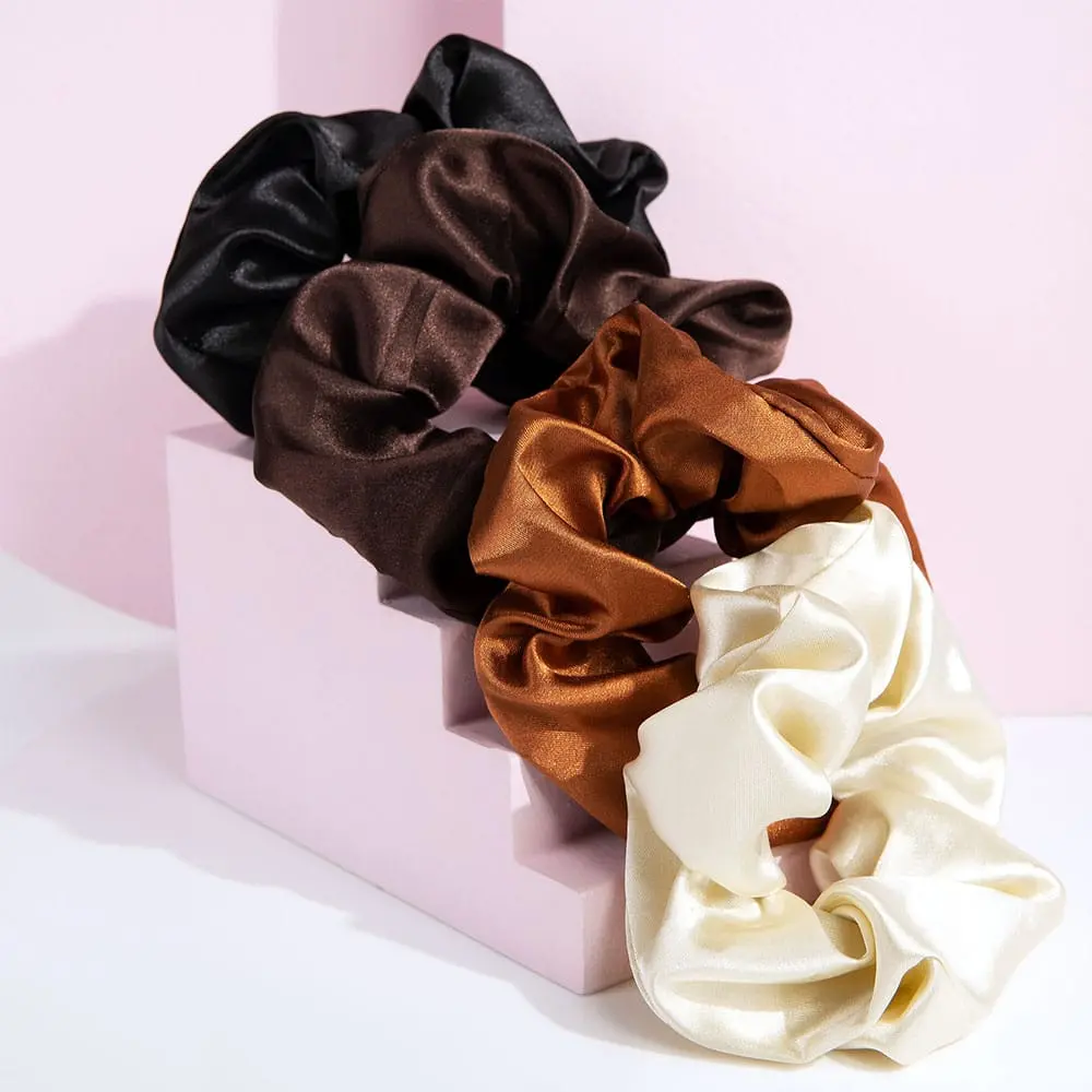 Nude Satin Scrunchies Set - Image 3