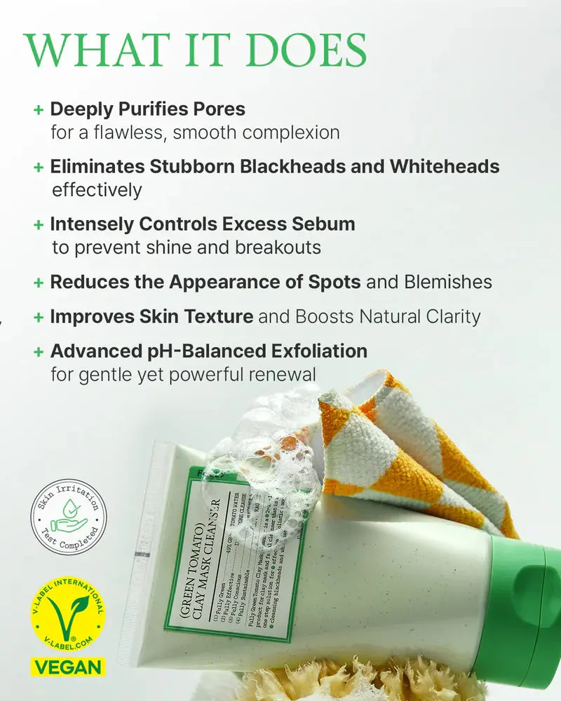 Green Tomato Clay Pack Cleanser - Image 3