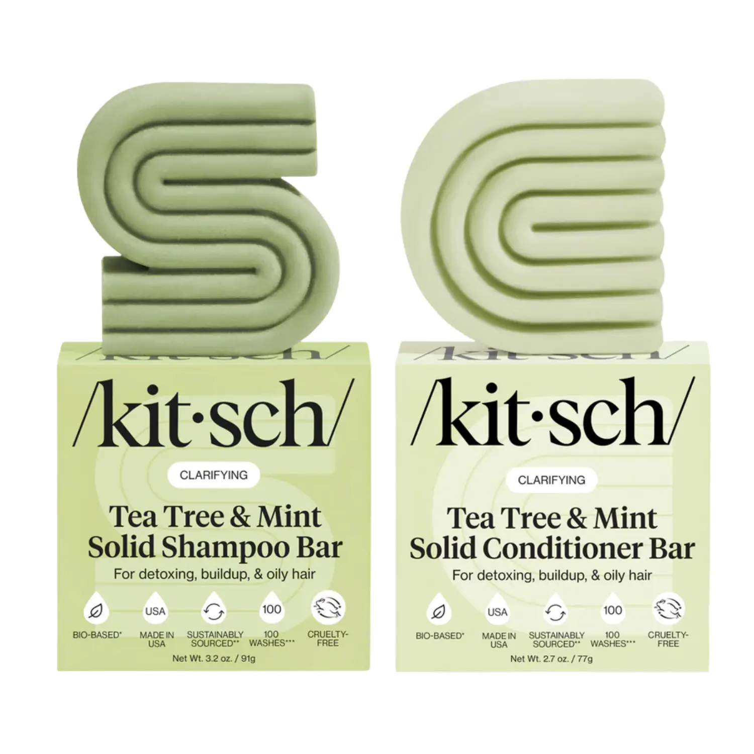 Clarifying Tea Tree & Mint Shampoo & Conditioner Bar Set