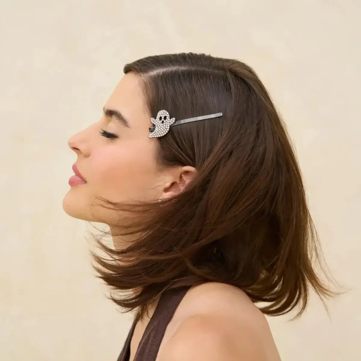 Extra Long Metal Rhinestone Bobby Pins Ghost - Image 2