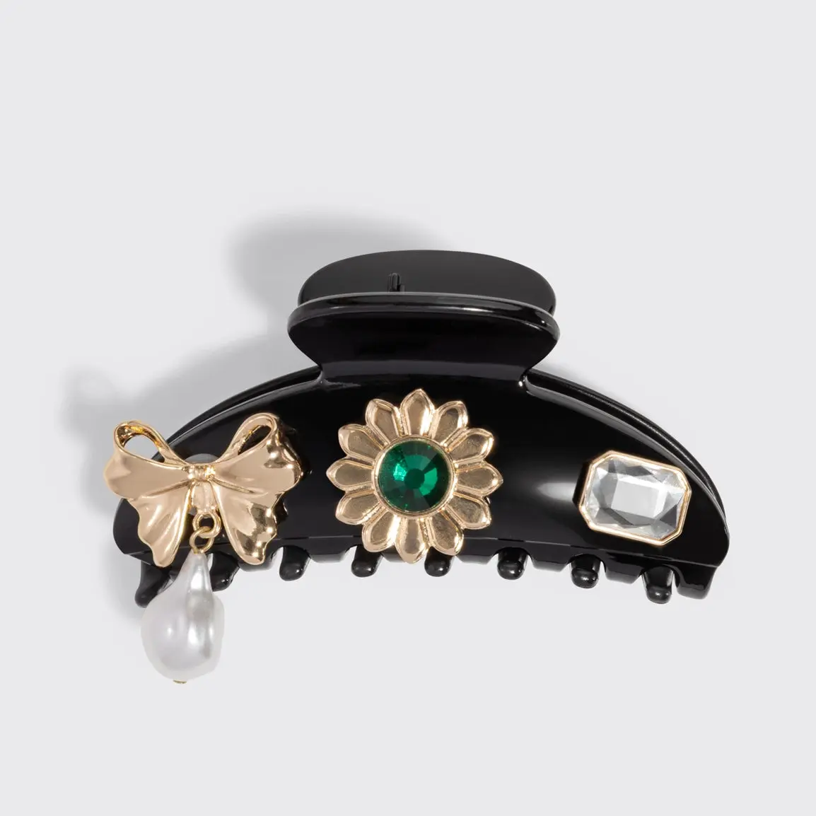 KitschPop Charms & Curved Claw Clip Set Vintage Black - Image 7