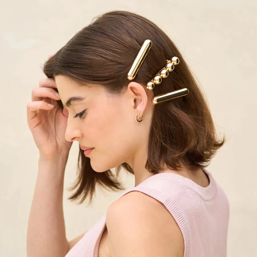 Metal Barrettes Gold - Image 2