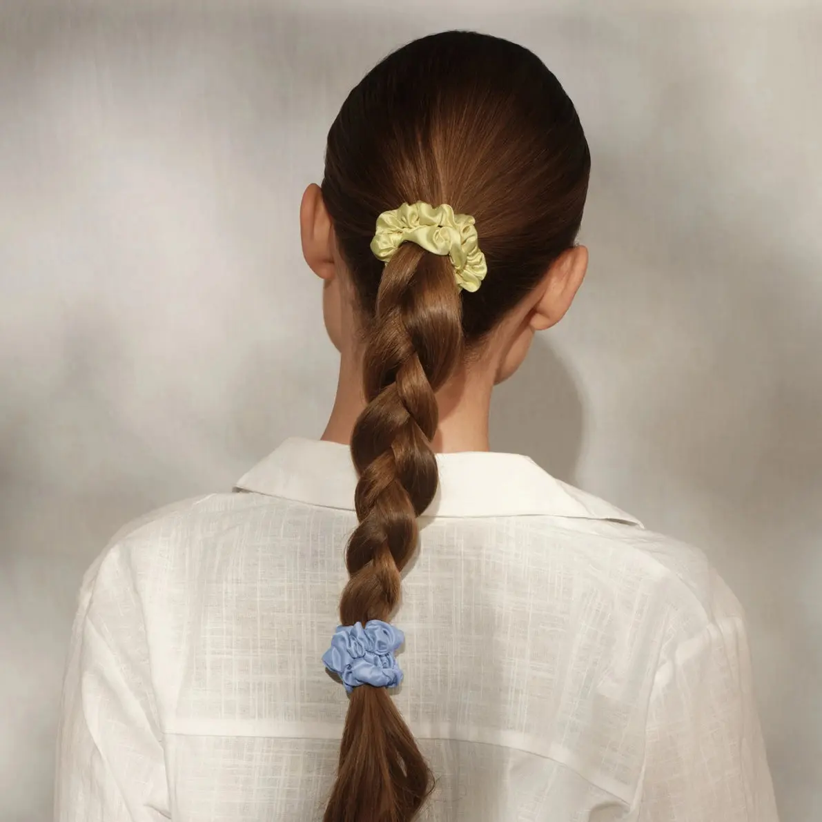 Ruched Satin Scrunchies 5pc Set Multi Color - Image 2