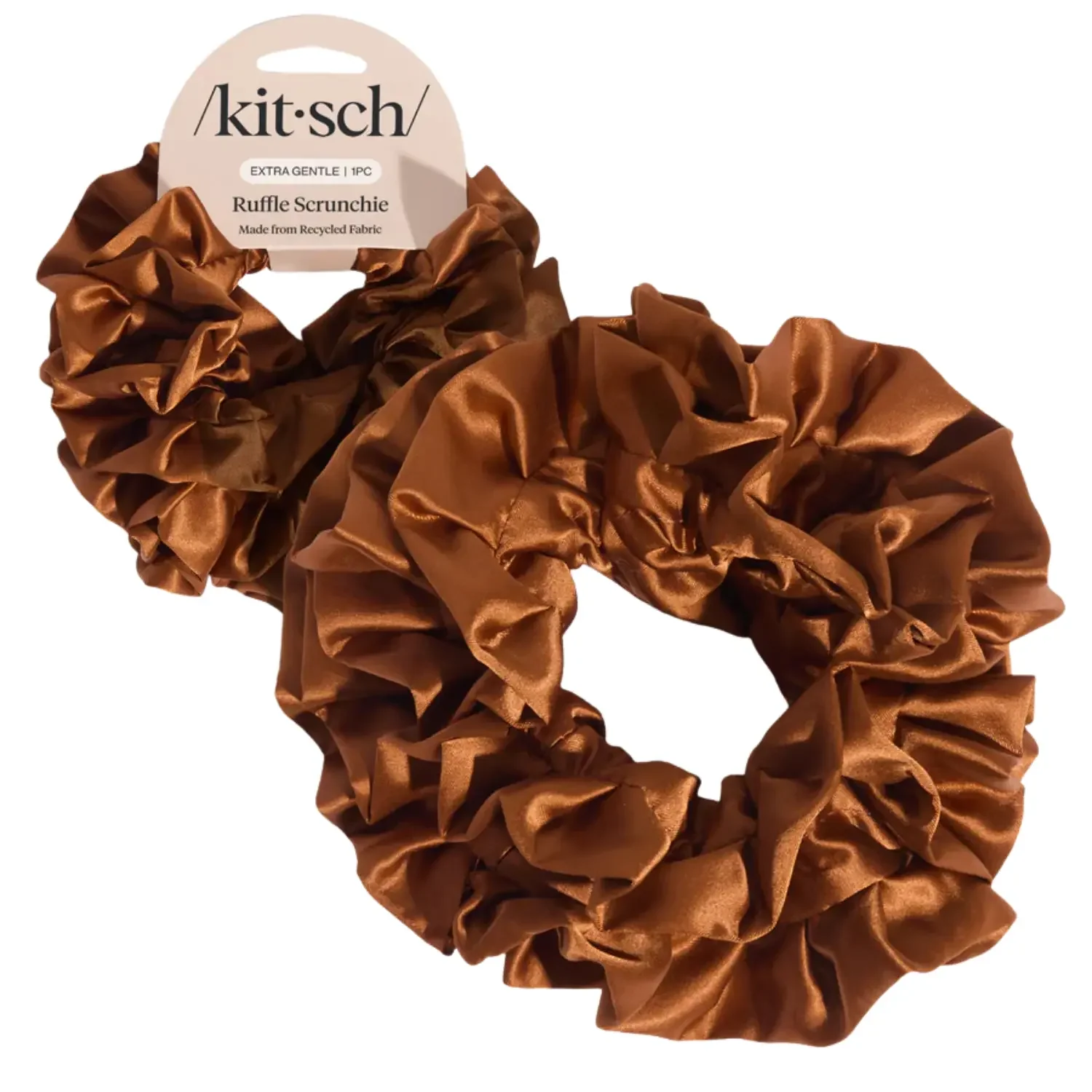 Ruffle Scrunchie Camel
