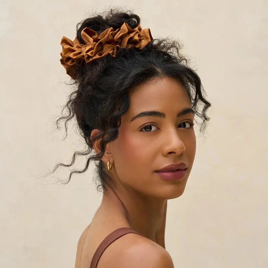Ruffle Scrunchie Camel - Image 2