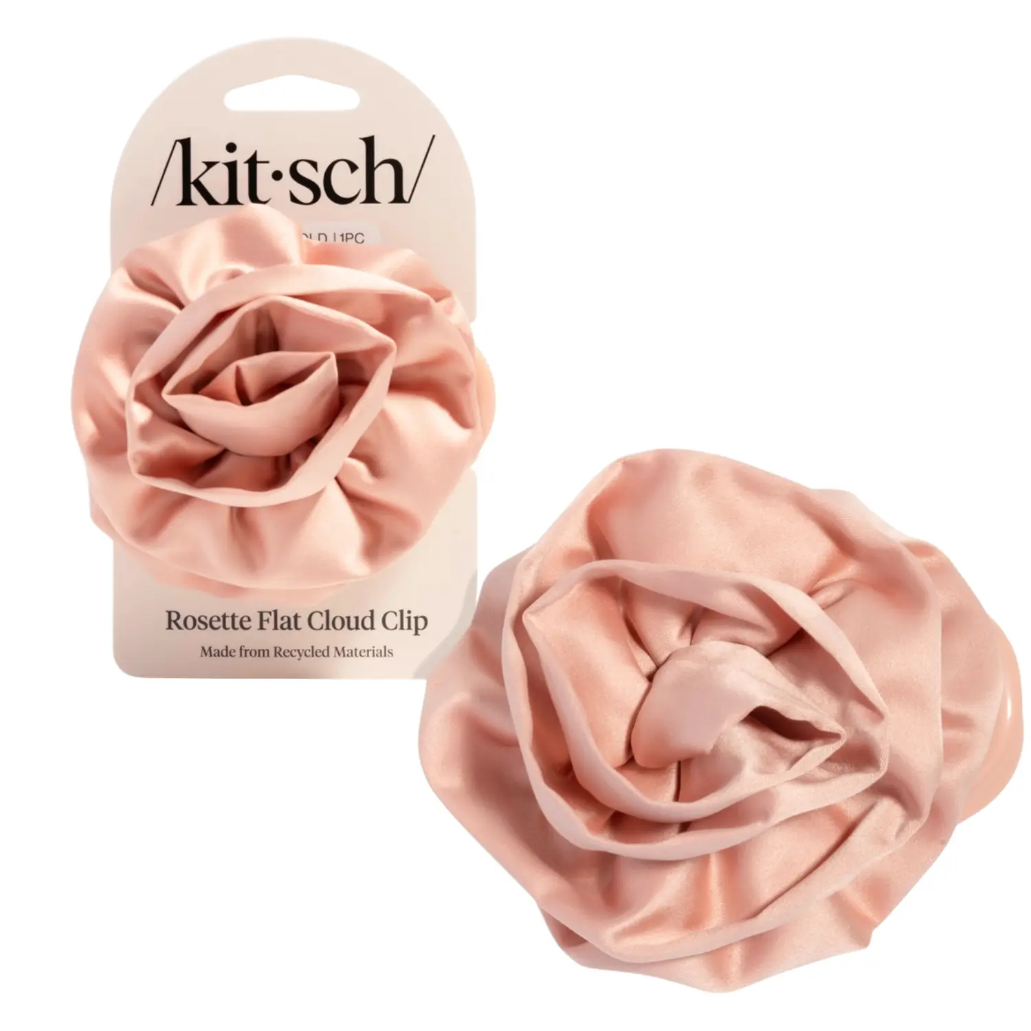 Satin Rosette Flat Cloud Clip Terracotta