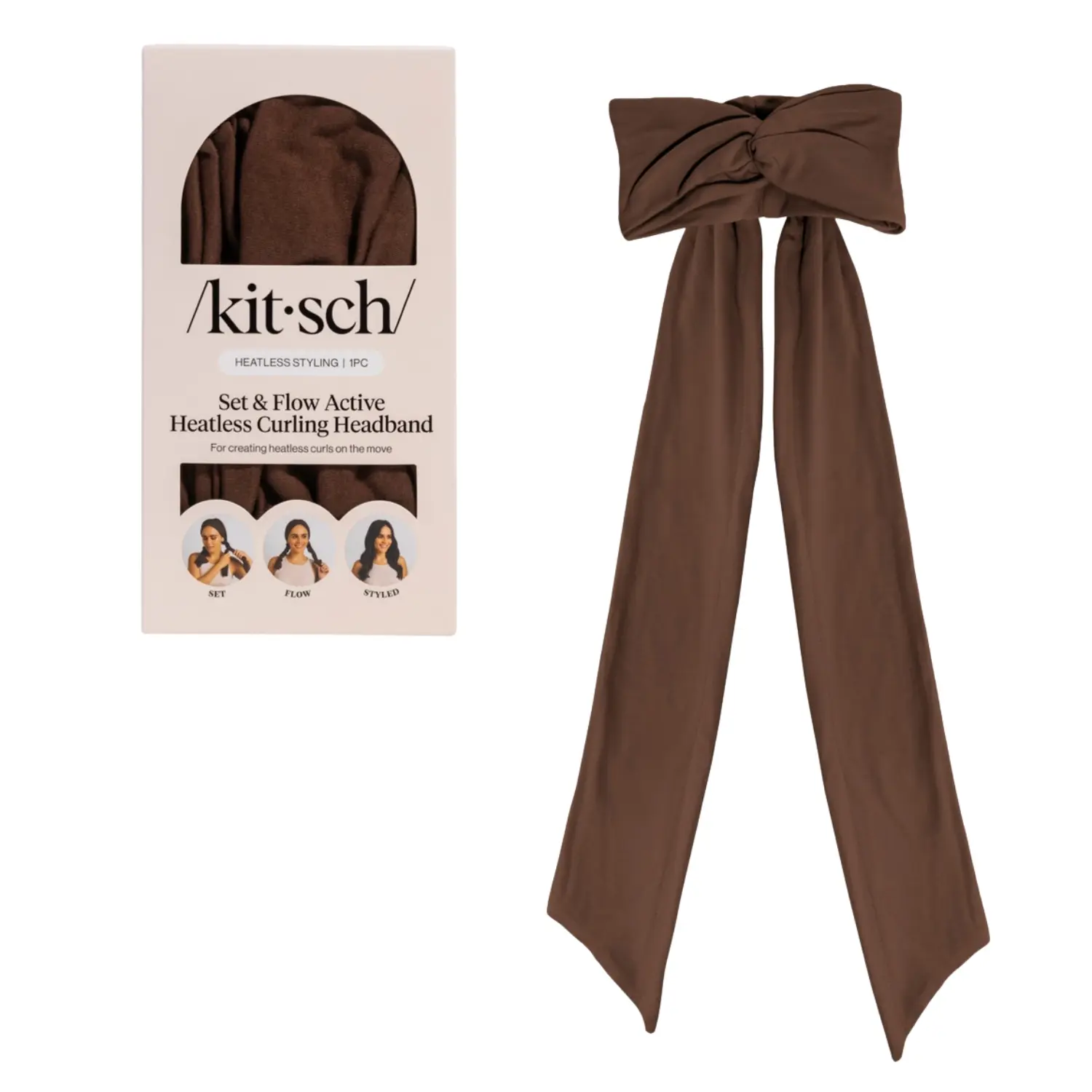 Set & Flow Heatless Curling Headband Chocolate Brown