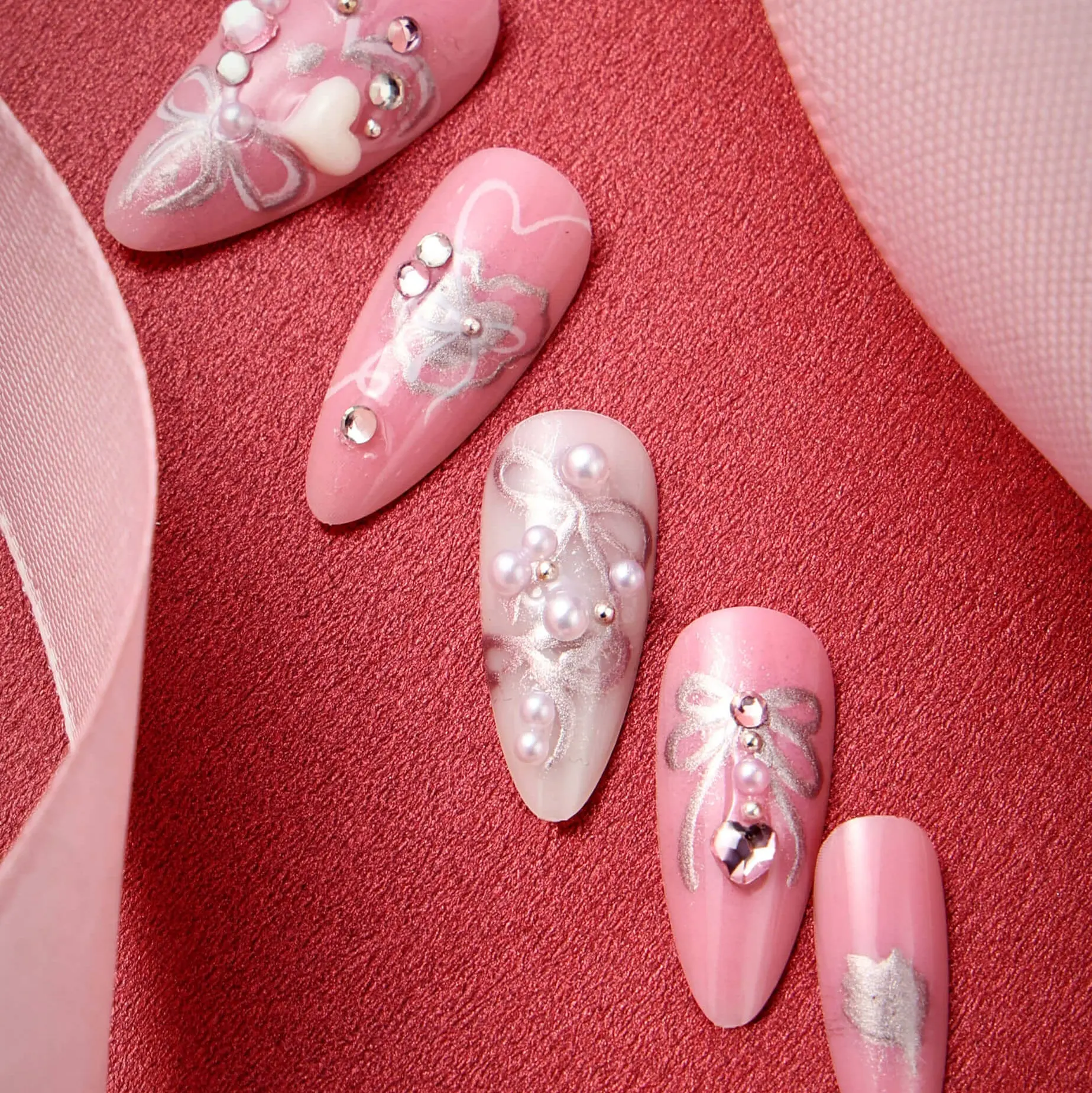 Press-On Nails Hearts of Pearls - Image 6