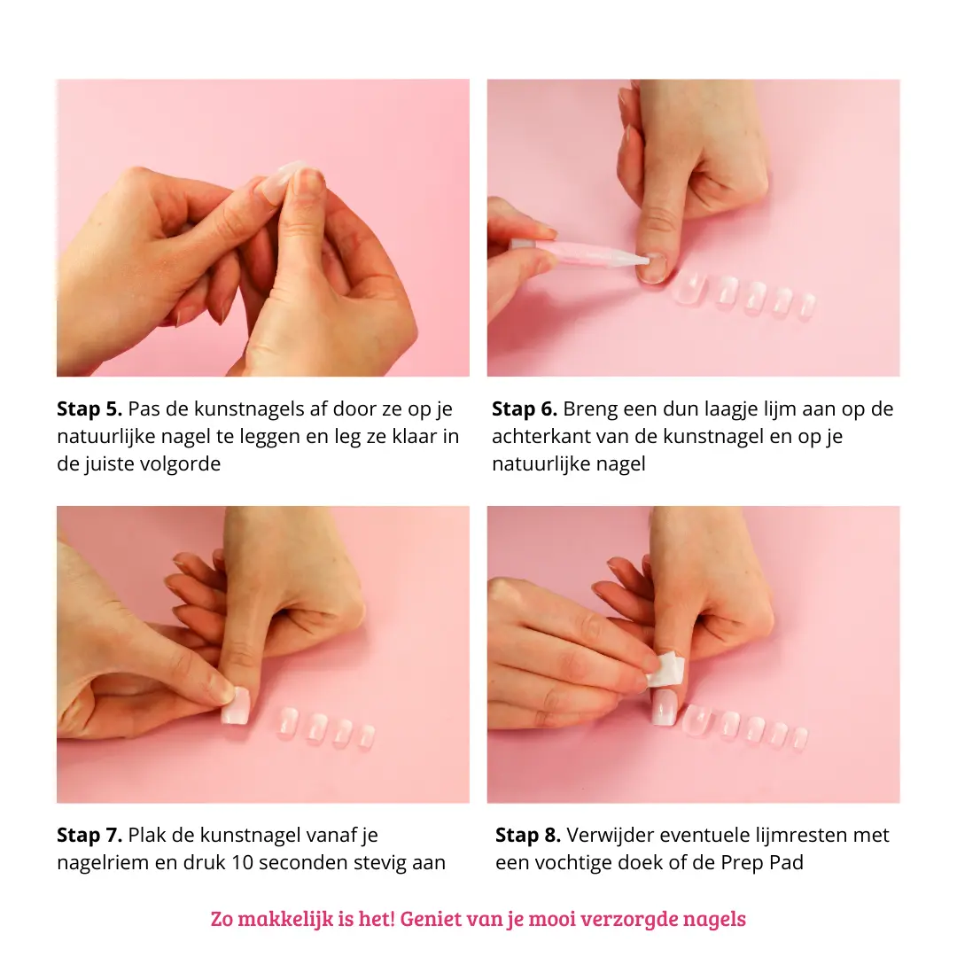 Press On French Nails Black / Pink - Image 7
