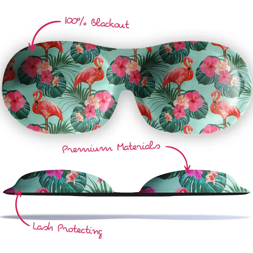 Contoured 3D Blackout Sleep Mask Flamingo - Image 3