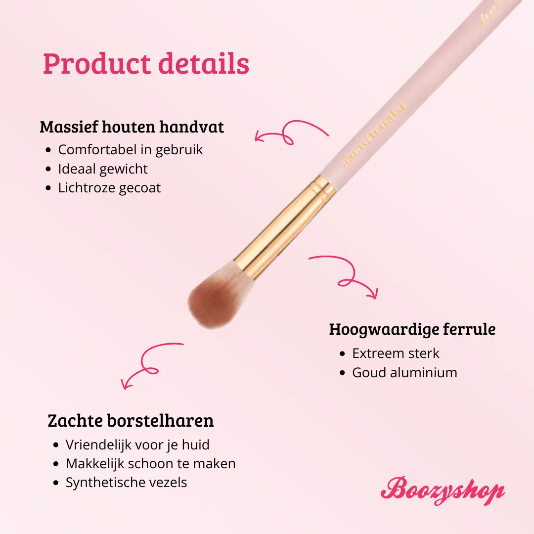 Soft Pink & Gold Brightening Concealer Brush - Image 4