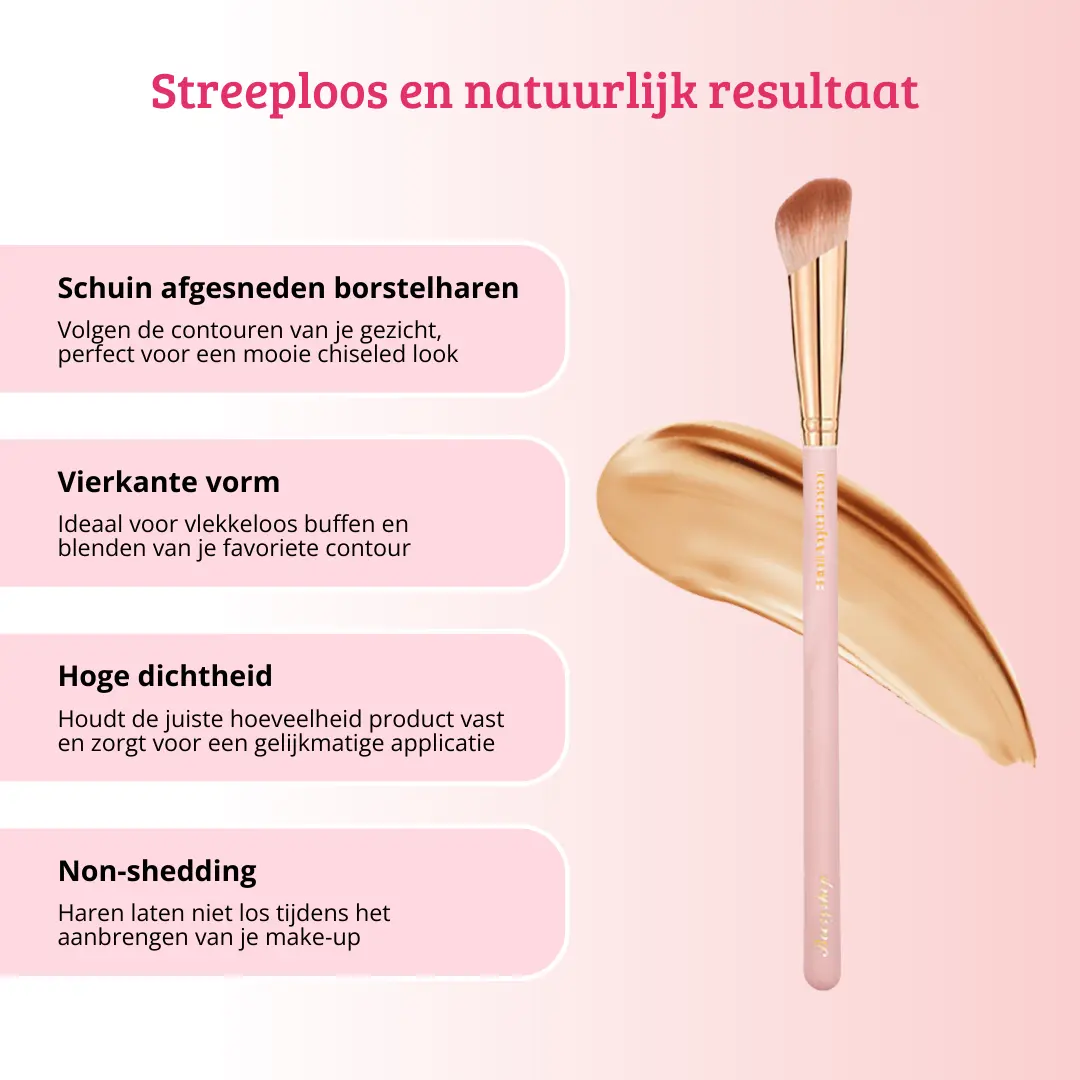 Soft Pink & Gold Small Angled Contour Brush - Image 3