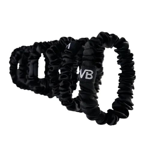 Small Satin Scrunchies Black - Image 3